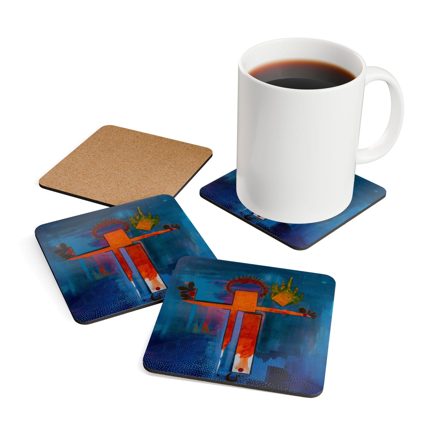 Artistic Cork Coaster Set - Eco-Friendly Drink Coasters for Home Decor