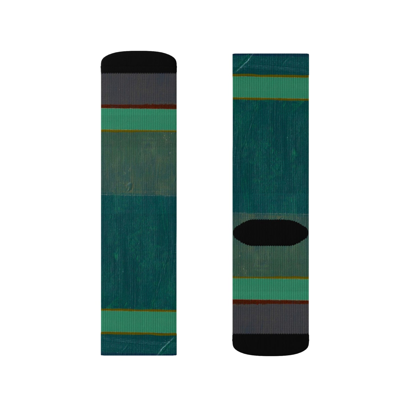 Striped Green Sublimation Socks — Comfortable Everyday Crew Socks