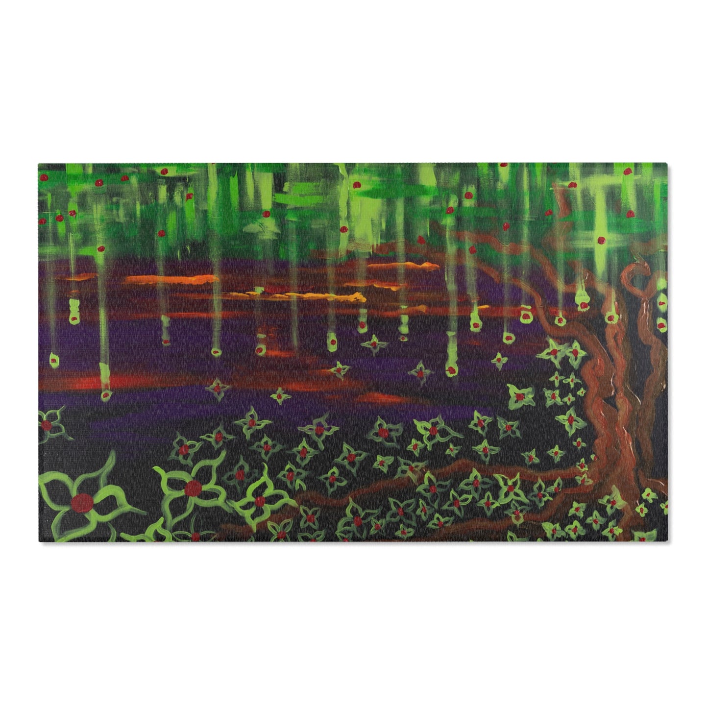 Vibrant Floral Area Rug for Cozy Spaces, Bohemian Decor, Living Room Accent, Homewarming Gift, Boho Area Rug