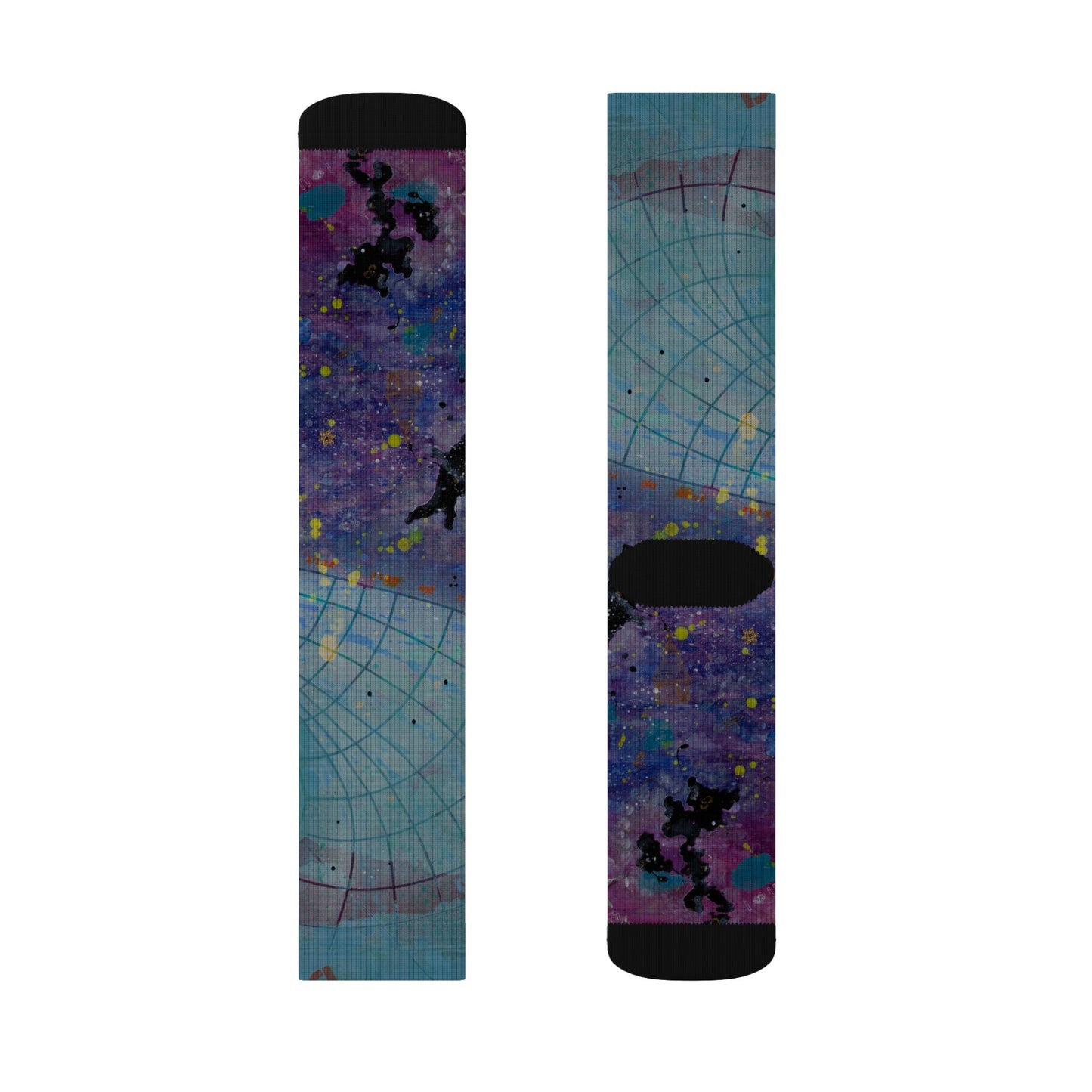 Galaxy Map Sublimation Socks — Colorful Space Map Crew Socks