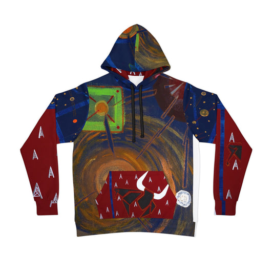 Bull in Space Abstract Athletic Hoodie