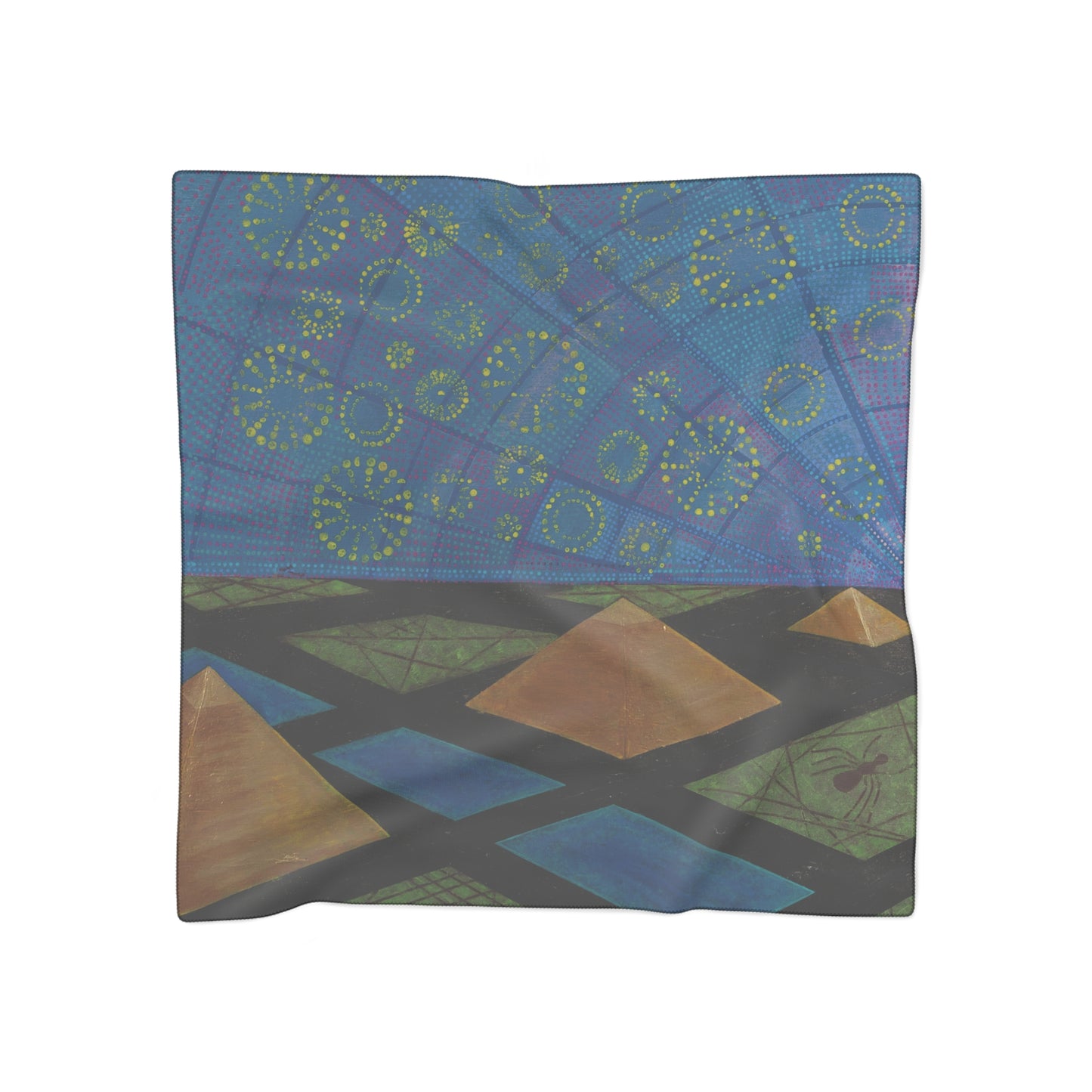 Vibrant Poly Scarf with Abstract Design, Fashion Accessory, Eco-friendly Gift, Bohemian Style Wrap, Summer Essential, Statement Piece