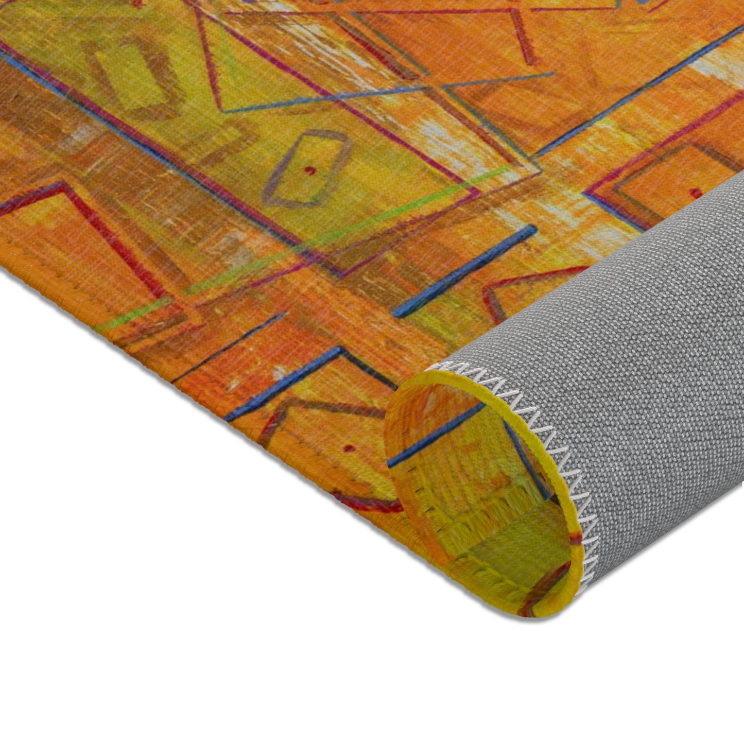 Vibrant Abstract Area Rug, Cozy Home Decor, Living Room Accent, Modern Design Rug, Art-Inspired Floor Mat