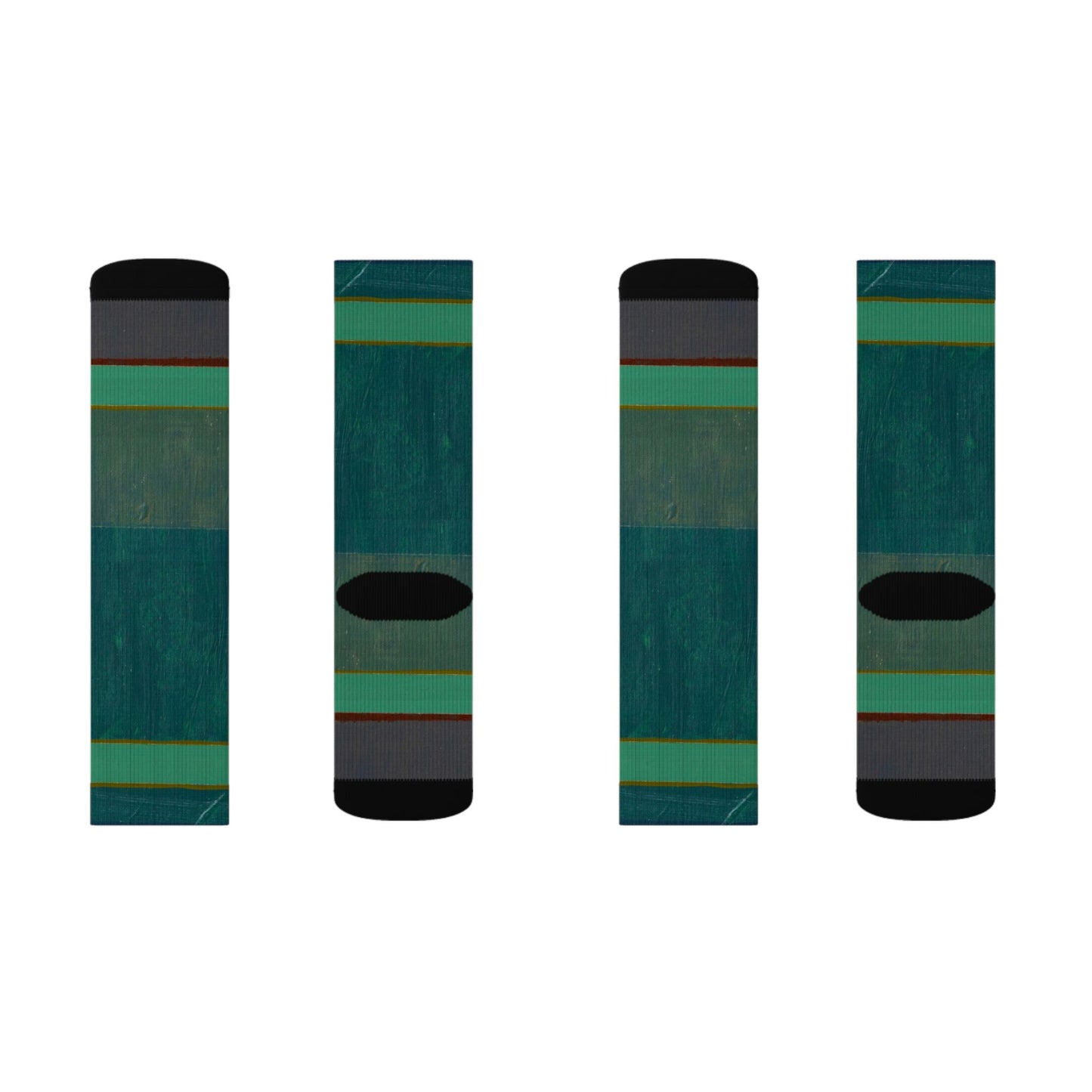 Striped Green Sublimation Socks — Comfortable Everyday Crew Socks