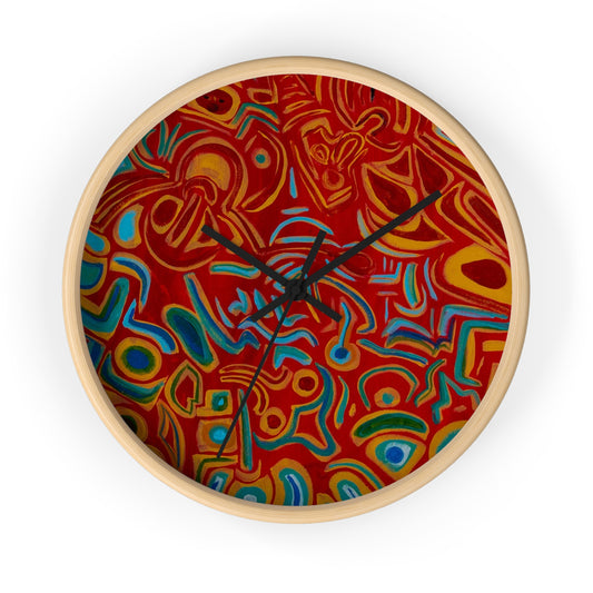 Vibrant Abstract Wall Clock, Colorful Art Clock, Home Decor, Unique Gift for Art Lovers, Decorative Timepiece, Bohemian Style