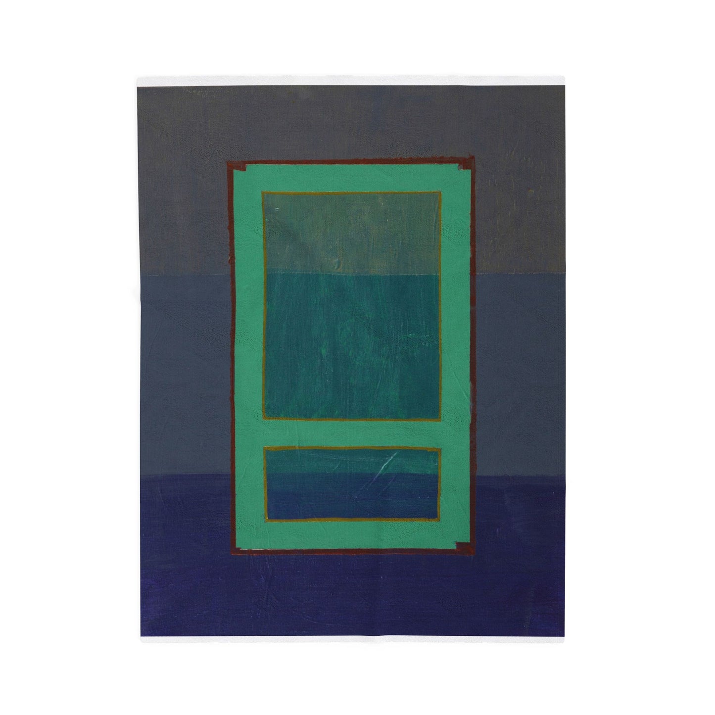 Blue Geometric Velveteen Plush Blanket — Soft Cozy Throw for Living Room & Bedroom