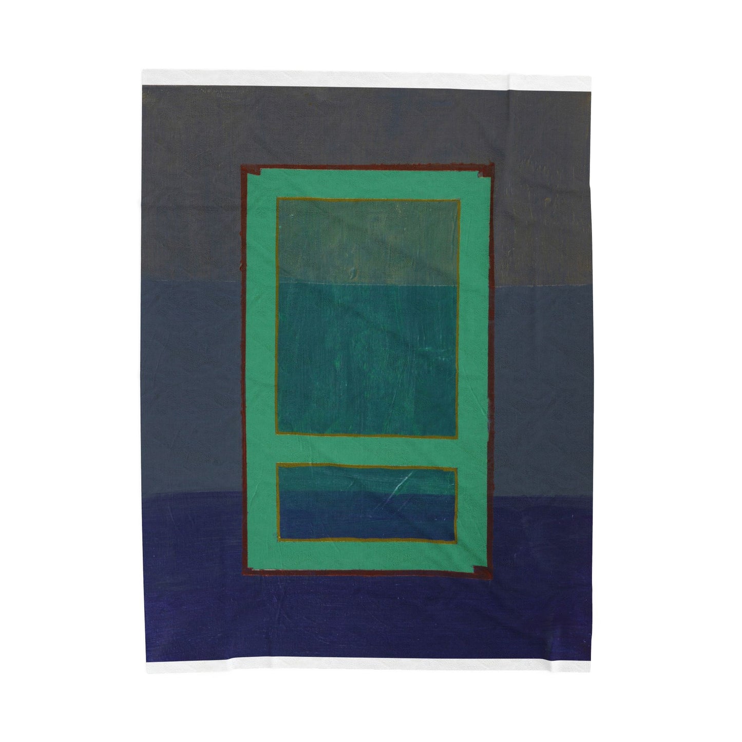 Blue Geometric Velveteen Plush Blanket — Soft Cozy Throw for Living Room & Bedroom