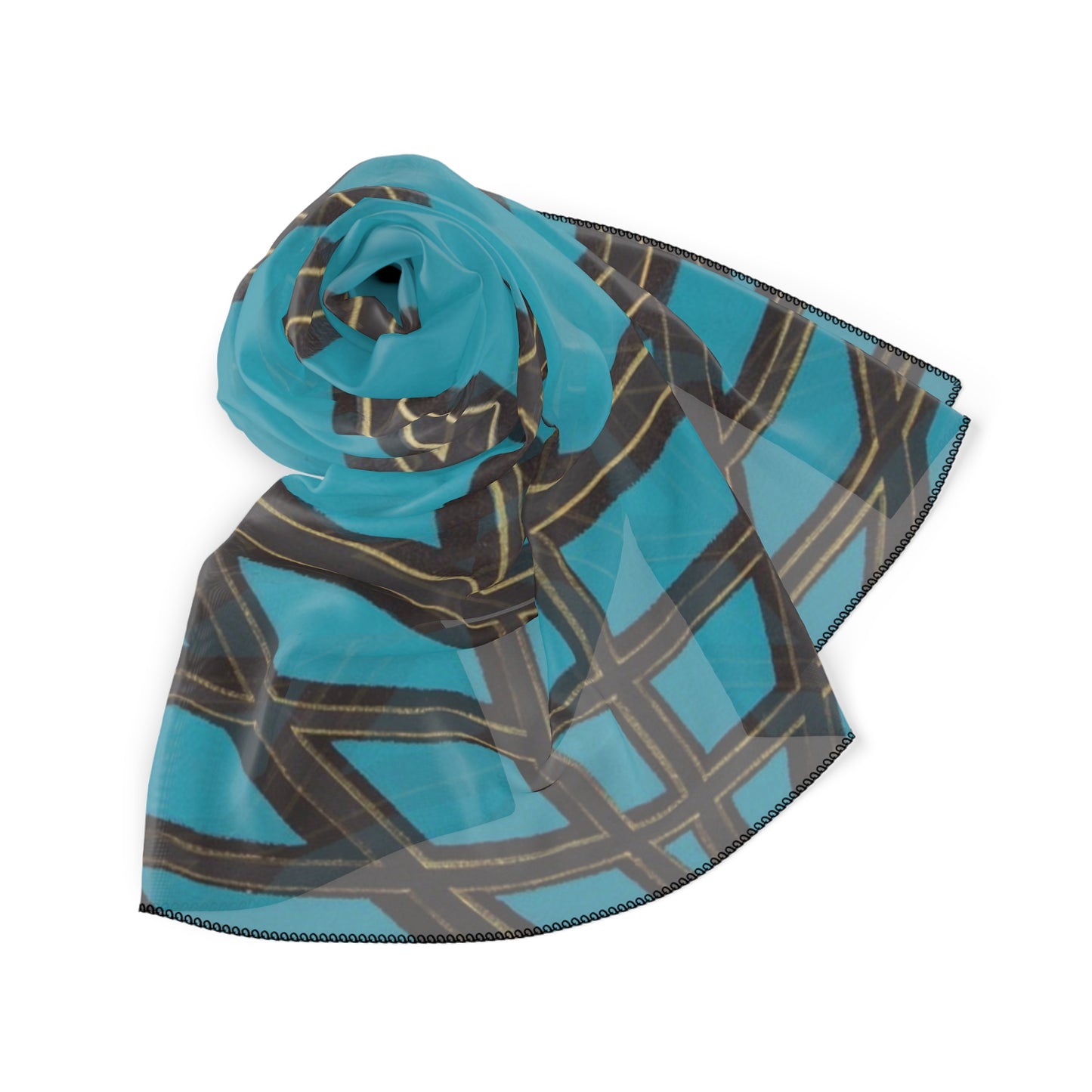 Artistic Poly Scarf | Lightweight Fashion Accessory | Statement Wrap, Gift for Her, Boho Style, Handcrafted Artwear, Seasonal Scarf