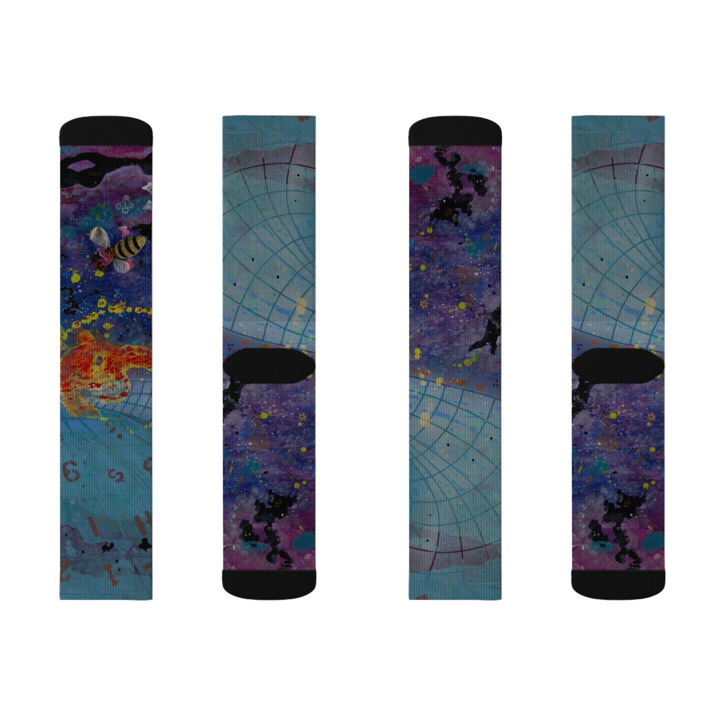 Galaxy Map Sublimation Socks — Colorful Space Map Crew Socks