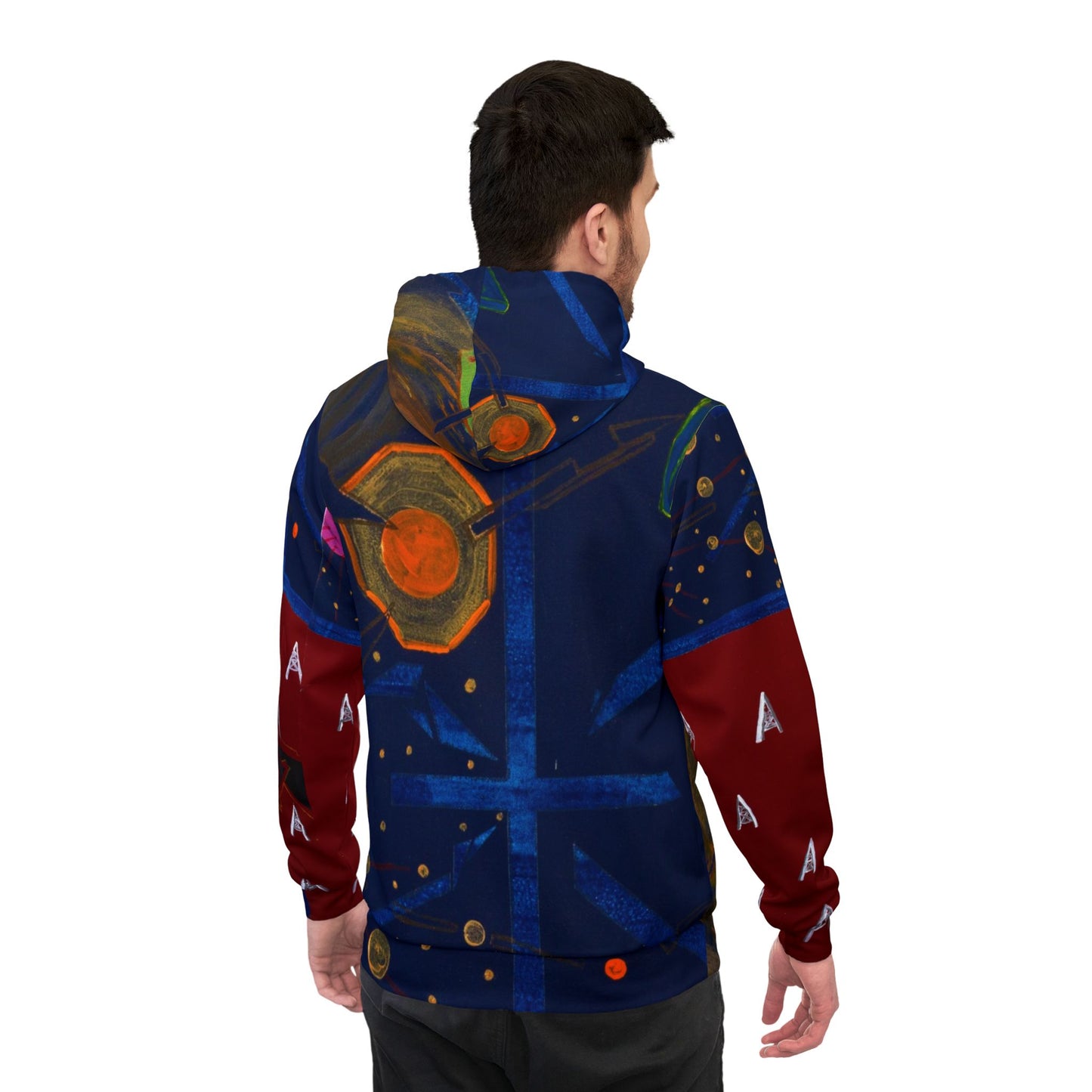 Bull in Space Abstract Athletic Hoodie