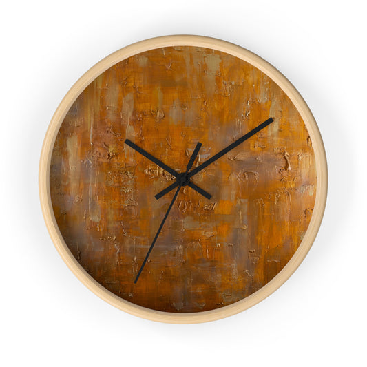 Rustic Wall Clock, Modern Decor, Home Kitchen Wall Art, Warm Toned Timepiece, Gift for Housewarming, Minimalist Design