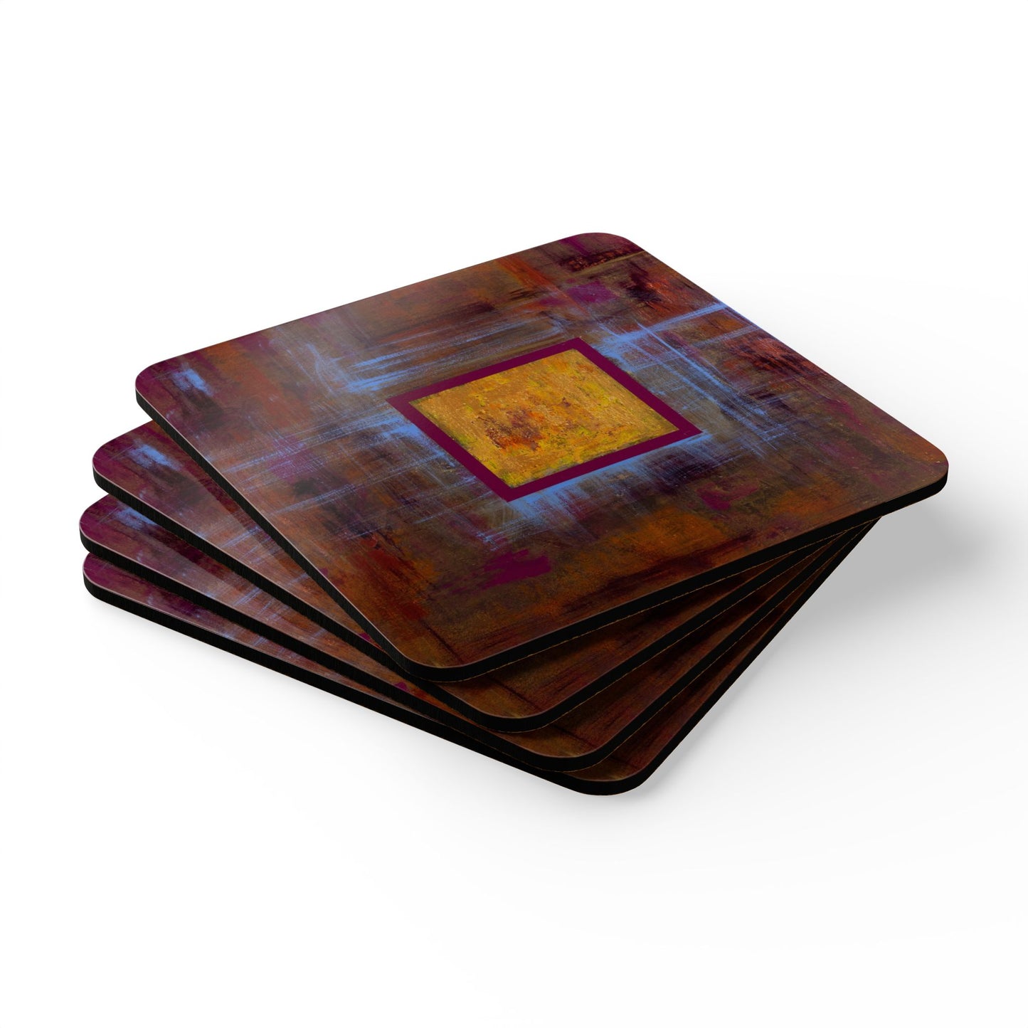 Artistic Corkwood Coaster Set - Unique Home Decor for Coffee Lovers