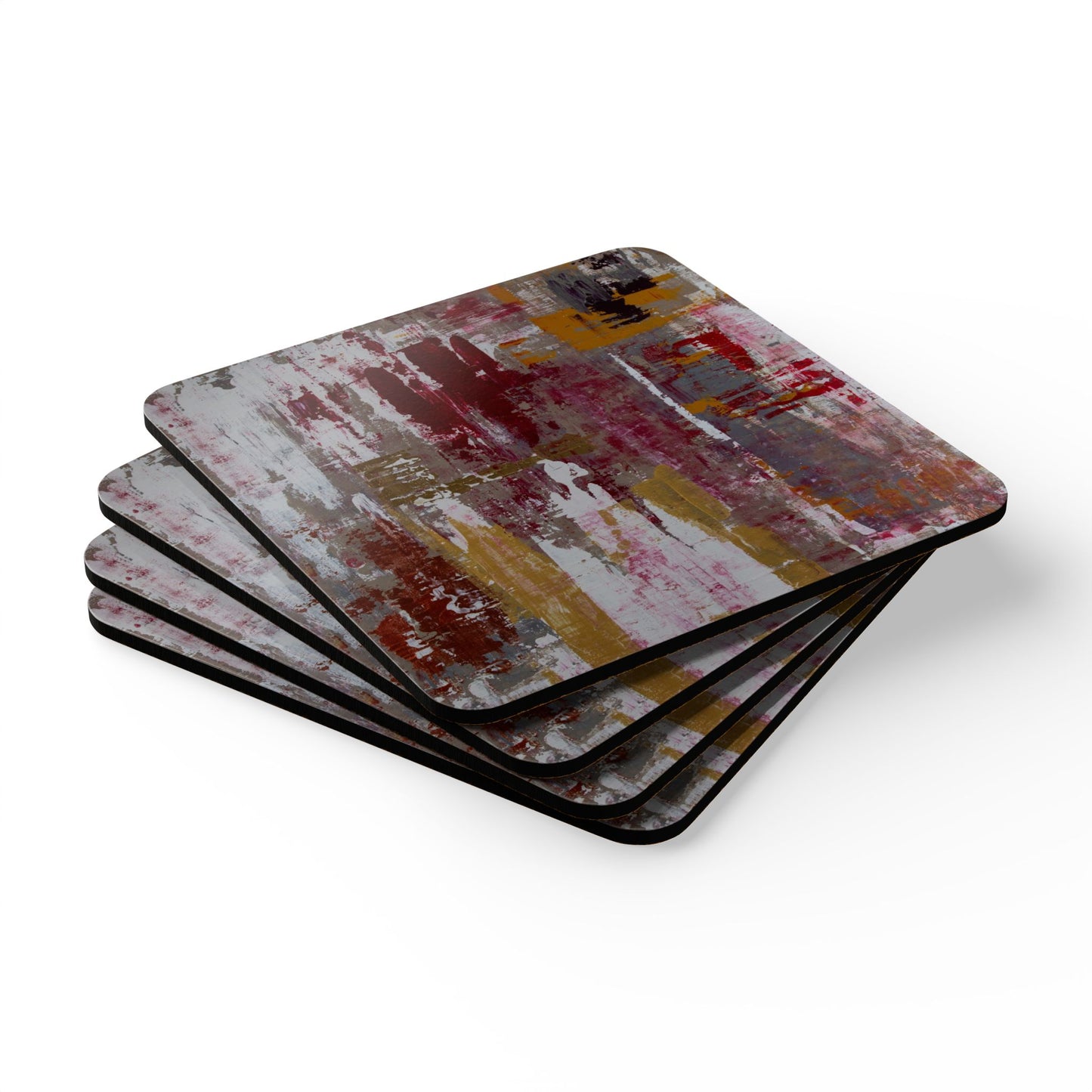 Abstract Corkwood Coasters - Artful Drink Coasters for Home Decor