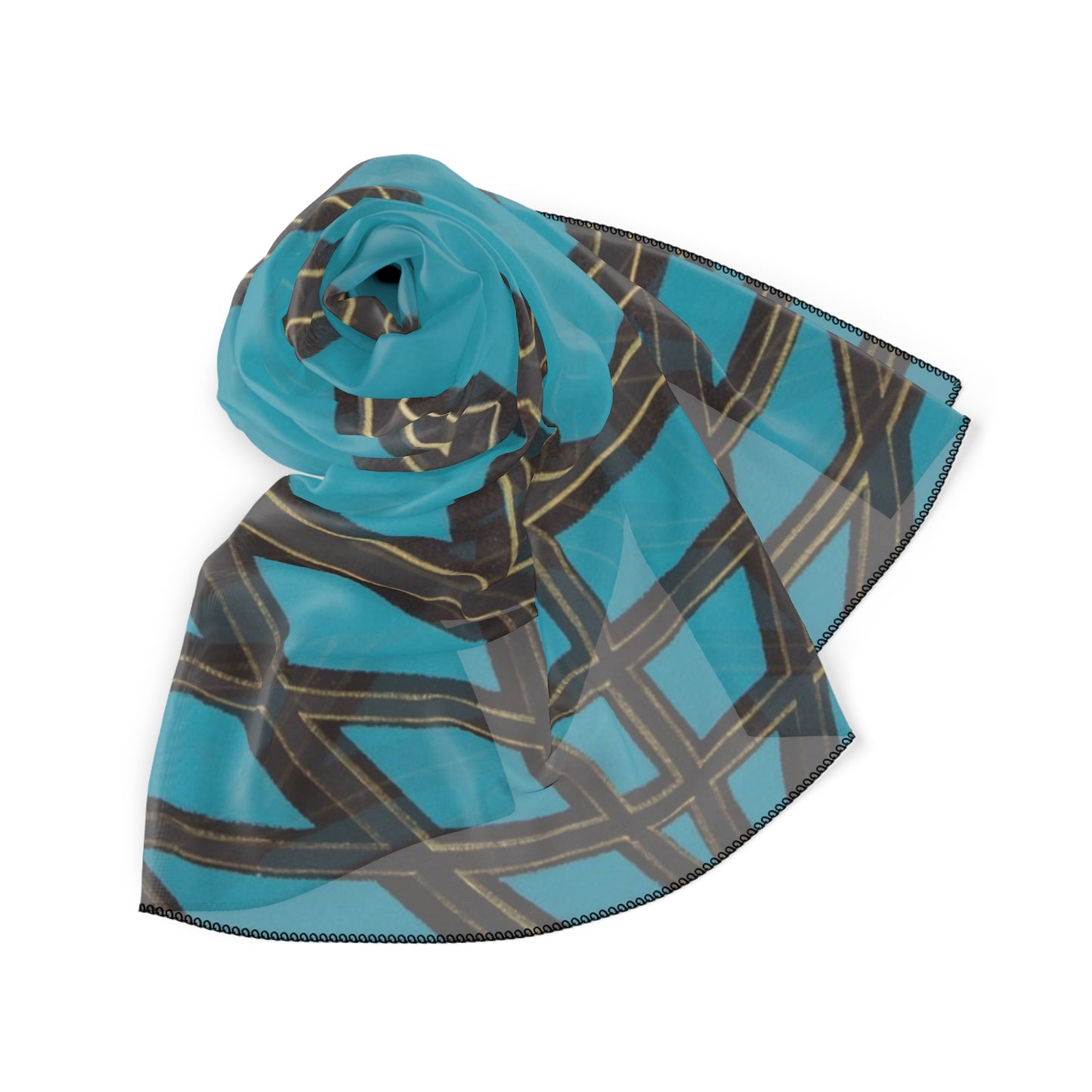 Artistic Poly Scarf | Lightweight Fashion Accessory | Statement Wrap, Gift for Her, Boho Style, Handcrafted Artwear, Seasonal Scarf