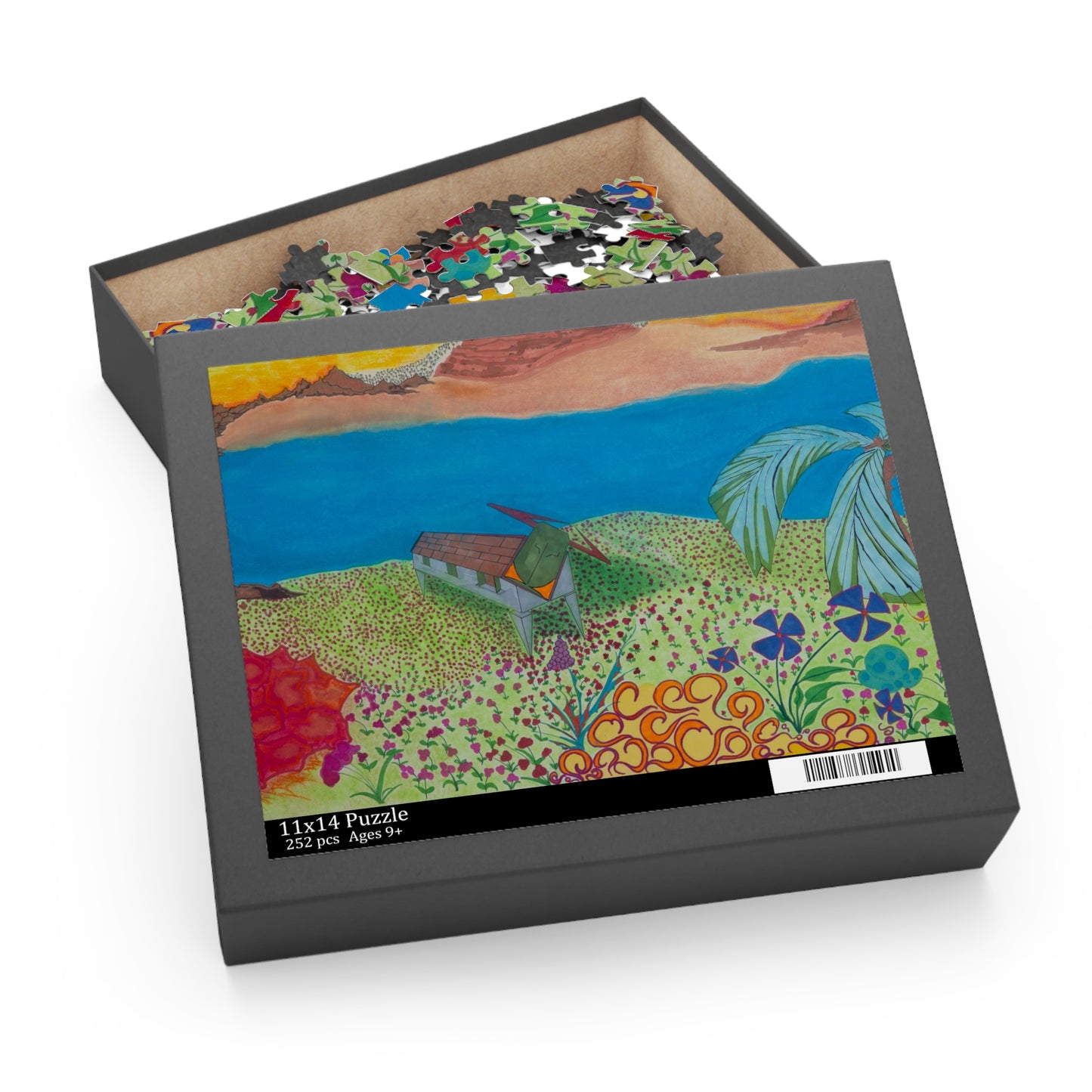 Tropical Beach Landscape Puzzle — Colorful Seaside 120/252/500-Piece Jigsaw