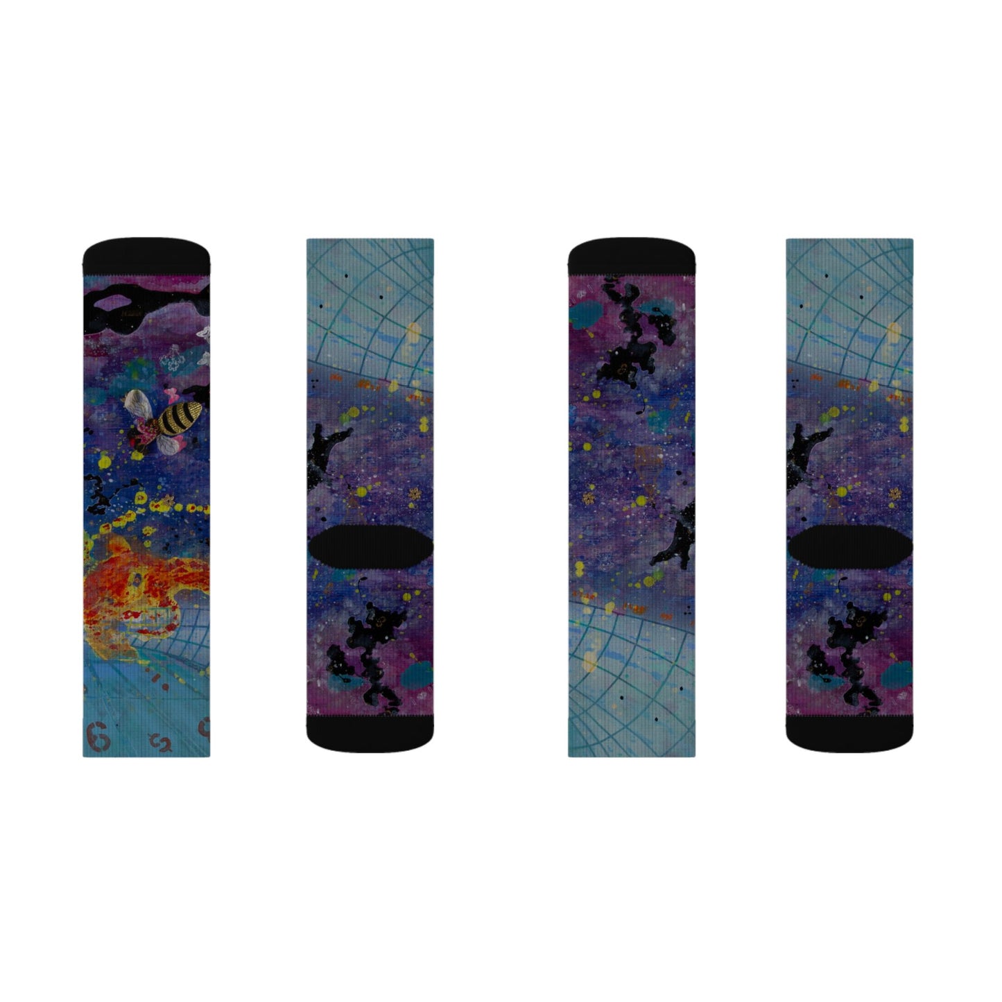Galaxy Map Sublimation Socks — Colorful Space Map Crew Socks