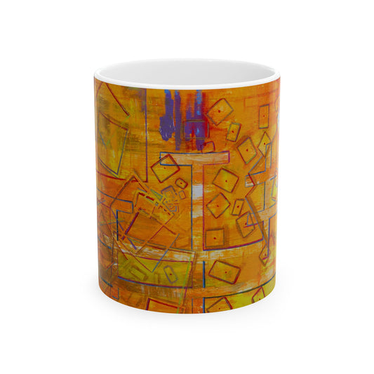 Vibrant Abstract Ceramic Mug, Colorful Coffee Cup, Artistic Drinkware, Unique Gift for Art Lovers, Home & Office Decor