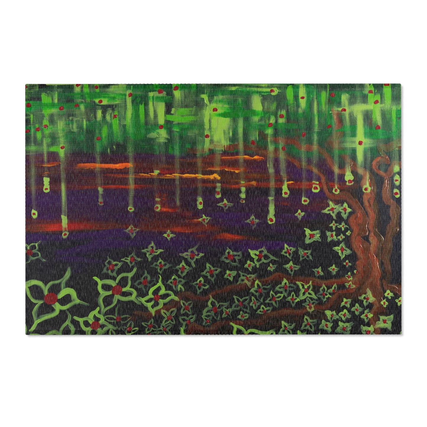 Vibrant Floral Area Rug for Cozy Spaces, Bohemian Decor, Living Room Accent, Homewarming Gift, Boho Area Rug