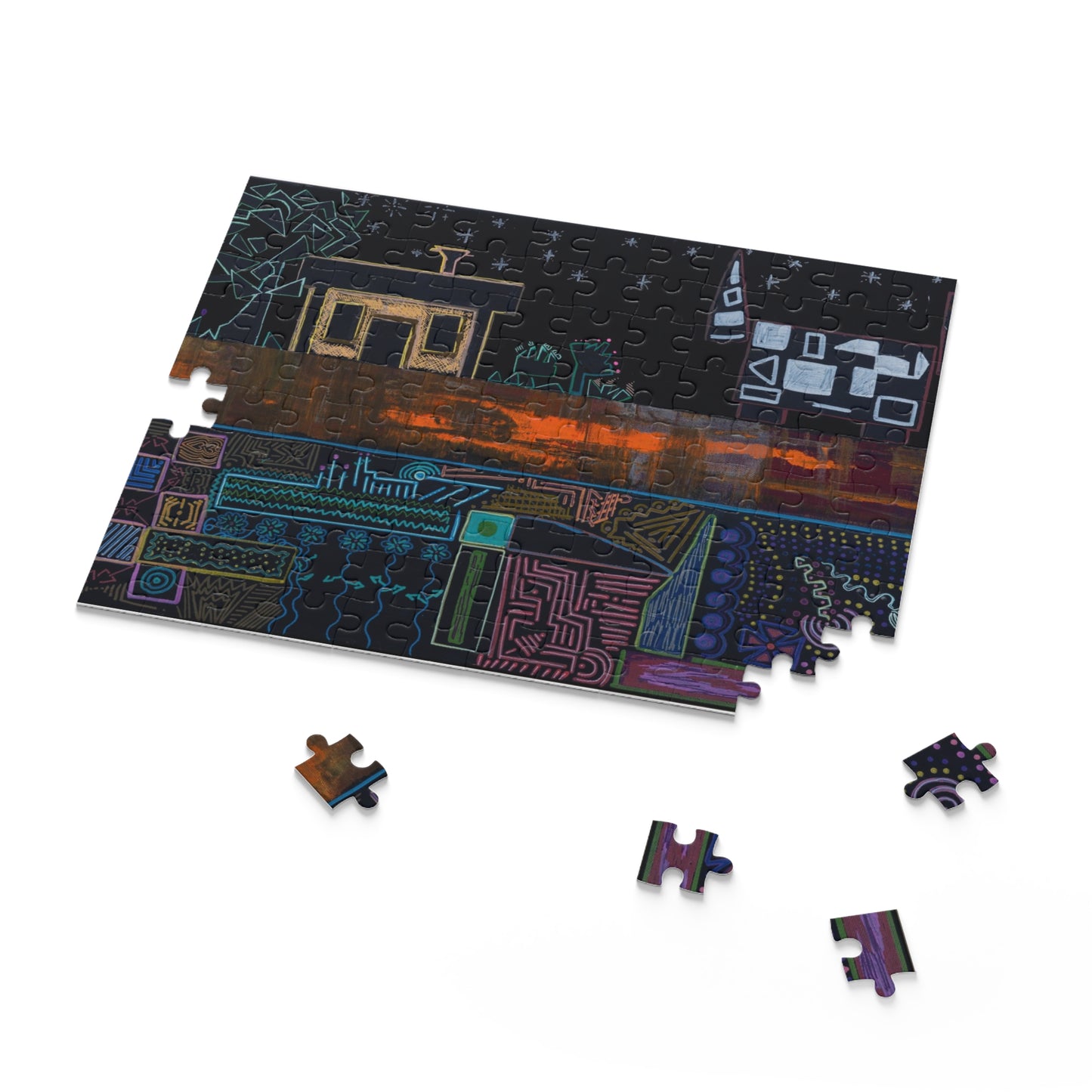 Abstract Nightscape Puzzle — 120/252/500-Piece Jigsaw